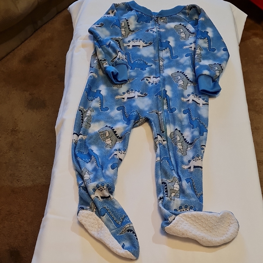 Boy's Blue Dinosaur Footed Pajamas in GUC